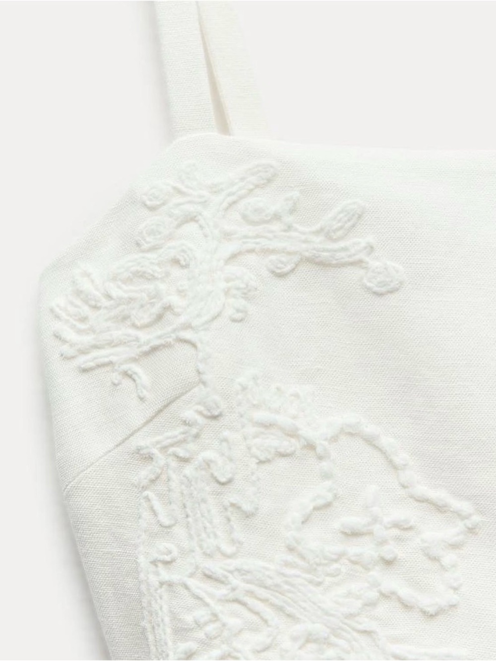 Zara Linen Blend Embroidered Midi Dress - Picture 8 of 11